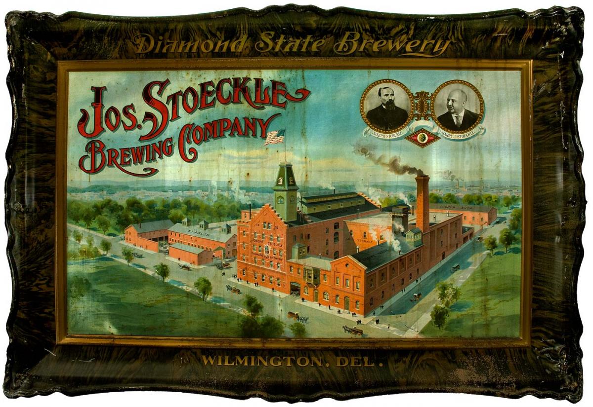 Illustration of the brewery on a tray
