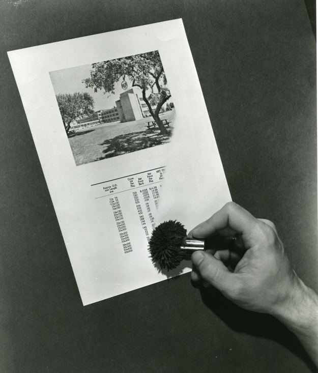 A magnetic brush is applied to a piece of paper