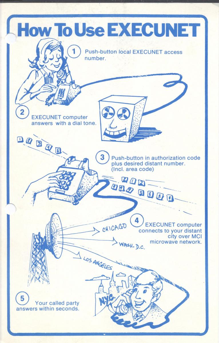 Execunet instructional flyer, 1975