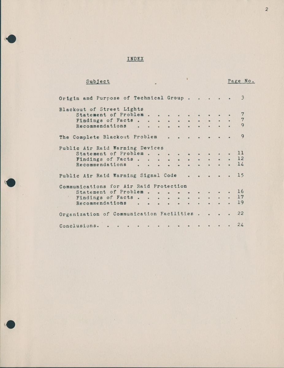 The index page of the confidential report