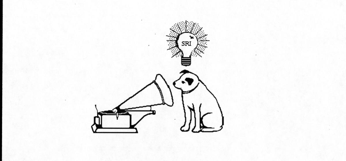Logo of dog with gramaphone.