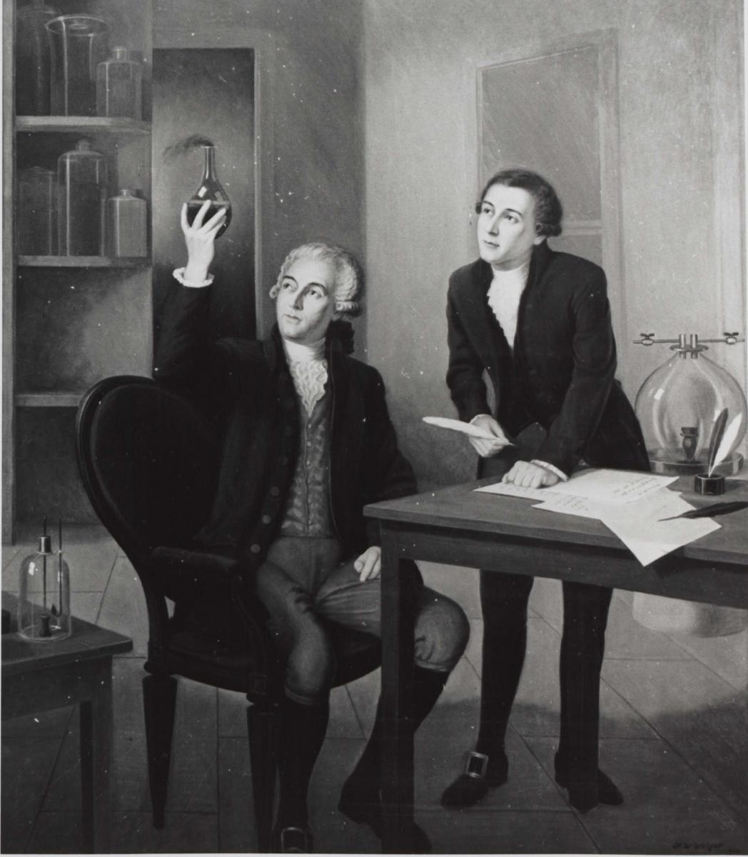 Lavoisier and du Pont study chemistry together
