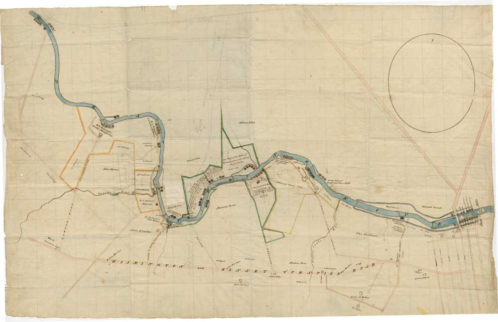 Survey map of the Brandywine River and E.I.'s mill property