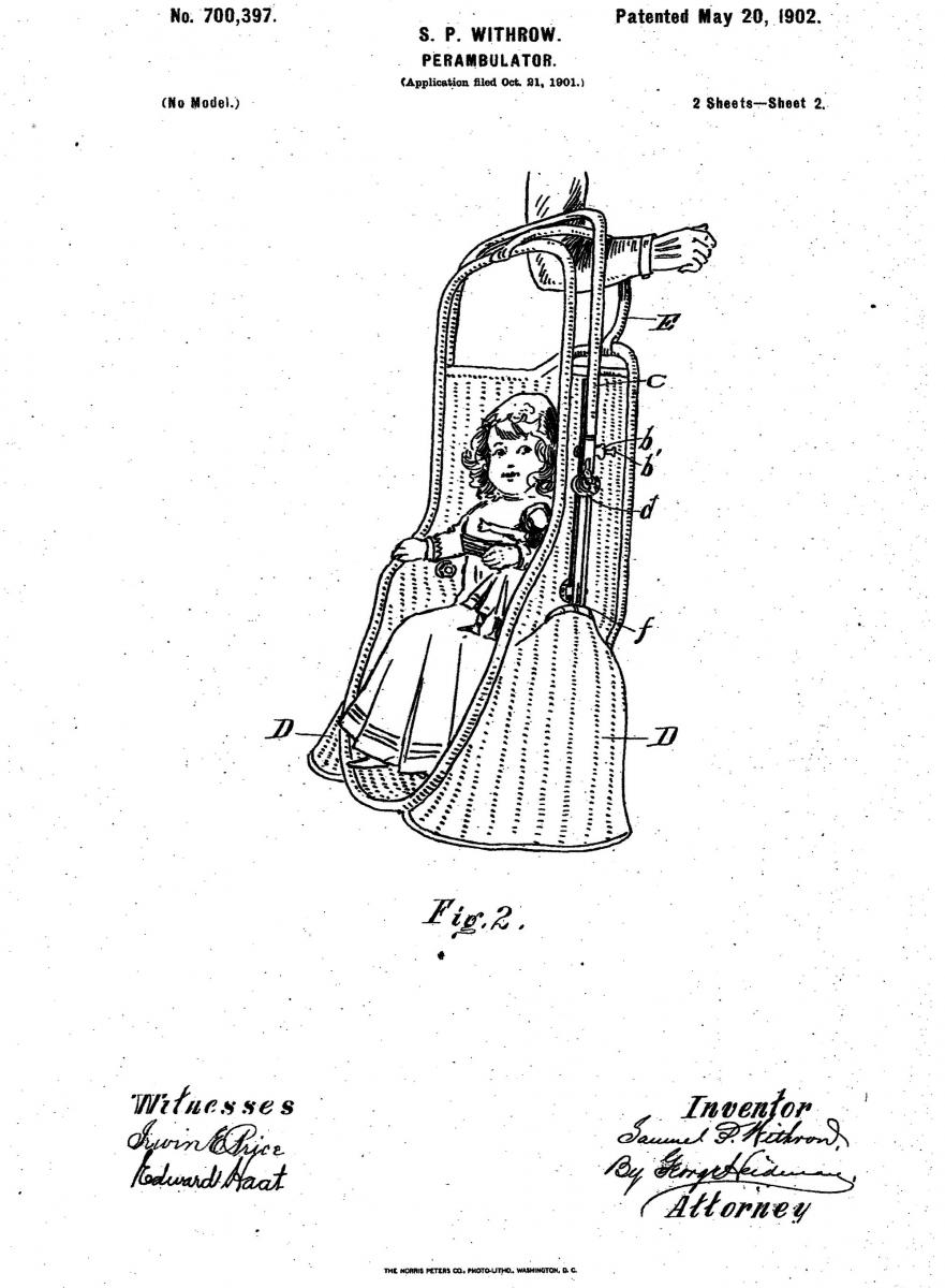 patent drawing for the baby chair