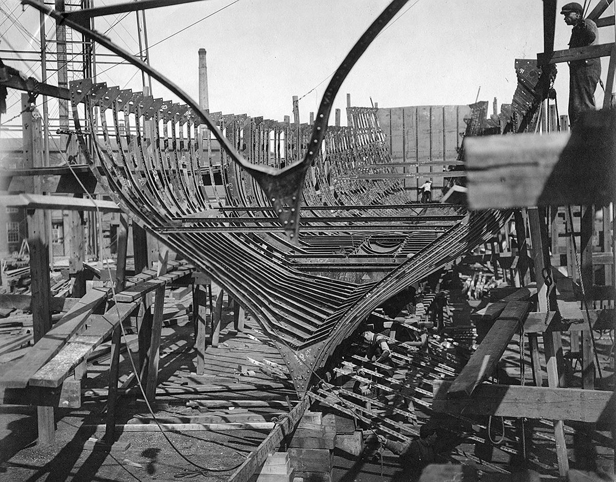 Lydonia's frame during construction