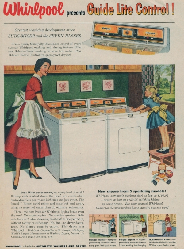 1954 Whirlpool Automatic Washer and Dryer advertisement