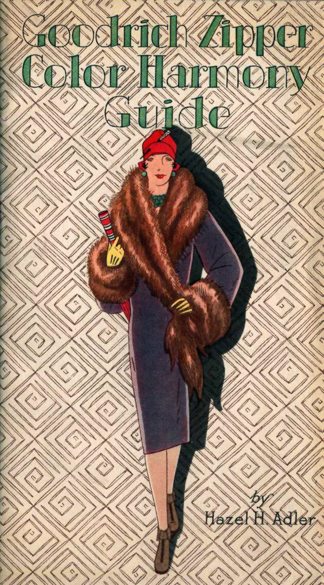 Cover of a 1927 catalog for zippered boots, featuring an illustration of a well-dressed woman. 