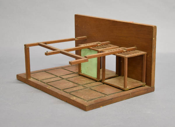 Side view of theater stage patent model