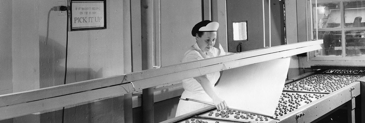 Female on factory line