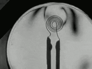 industrial film showing heated steel disk