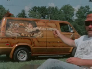 video still showing a customized van