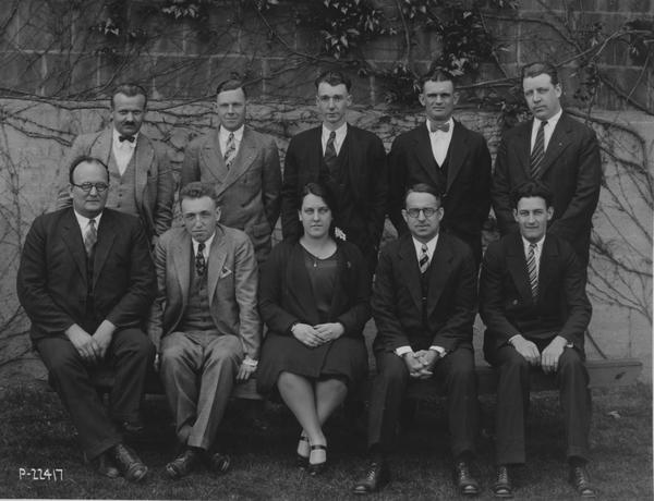 Posed group photograph of the 1929 officers and directors of Westinghouse Athletic Association