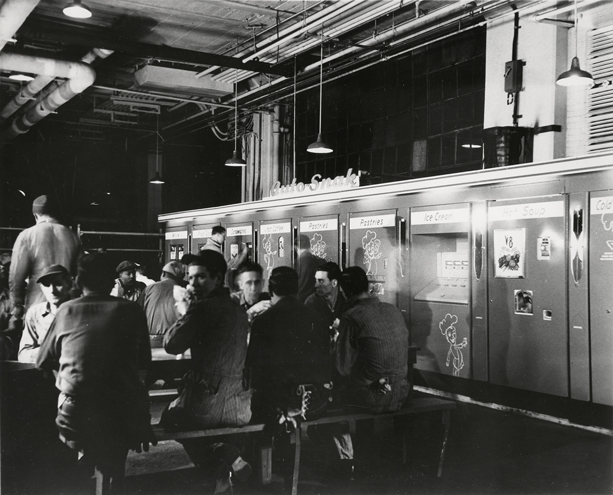 Auto-Snak machine at the Budd Wheel Plant, circa 1955.