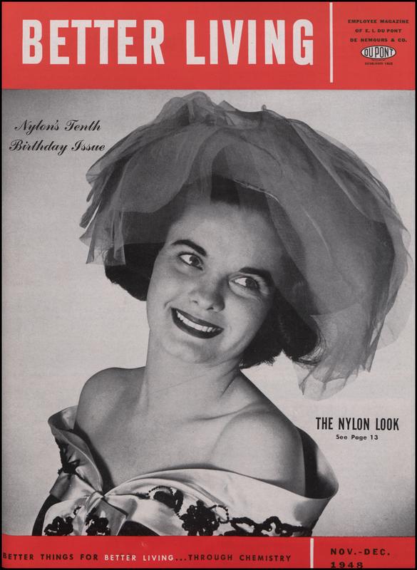Cover of Better Living magazine featuring a woman in a nylon dress and hat.