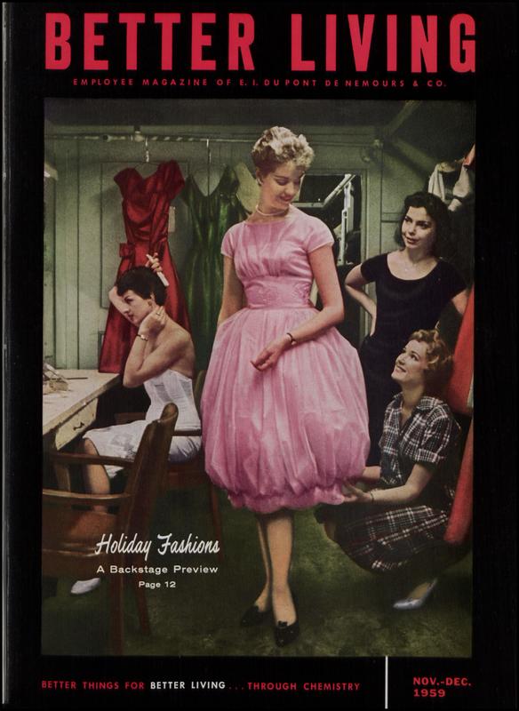 Cover of Better Living magazine featuring a color photograph of women in a fashion dressing room.