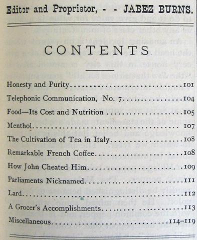 Table of contents