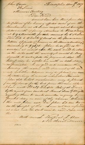 A letter by Wright