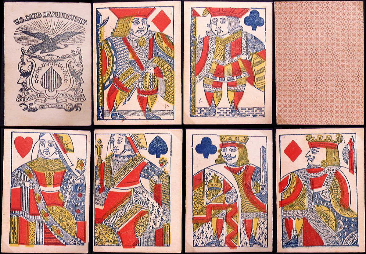 Stencil-colored playing cards