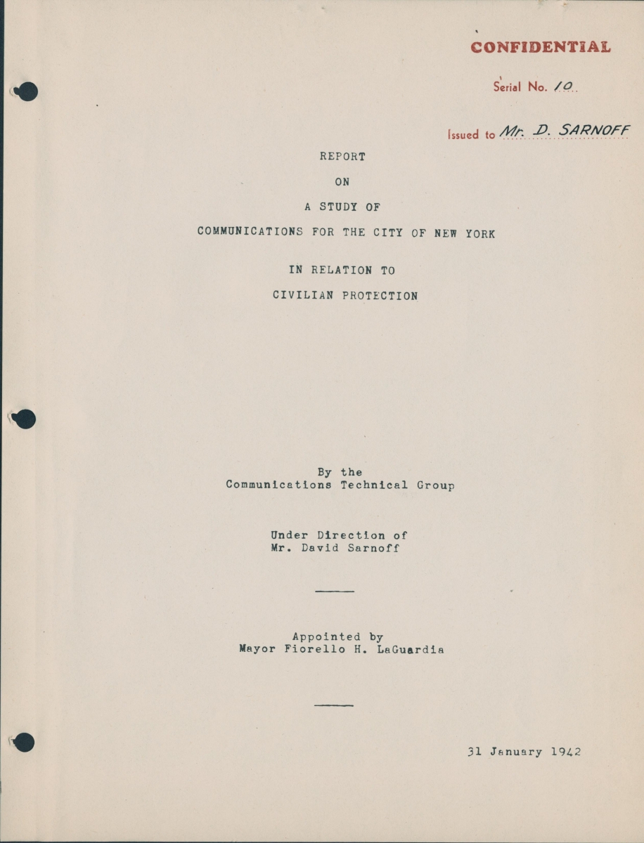 Cover page o thef confidential report