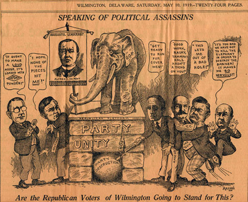 Suffrage political cartoon from Marguerite's scrapbook