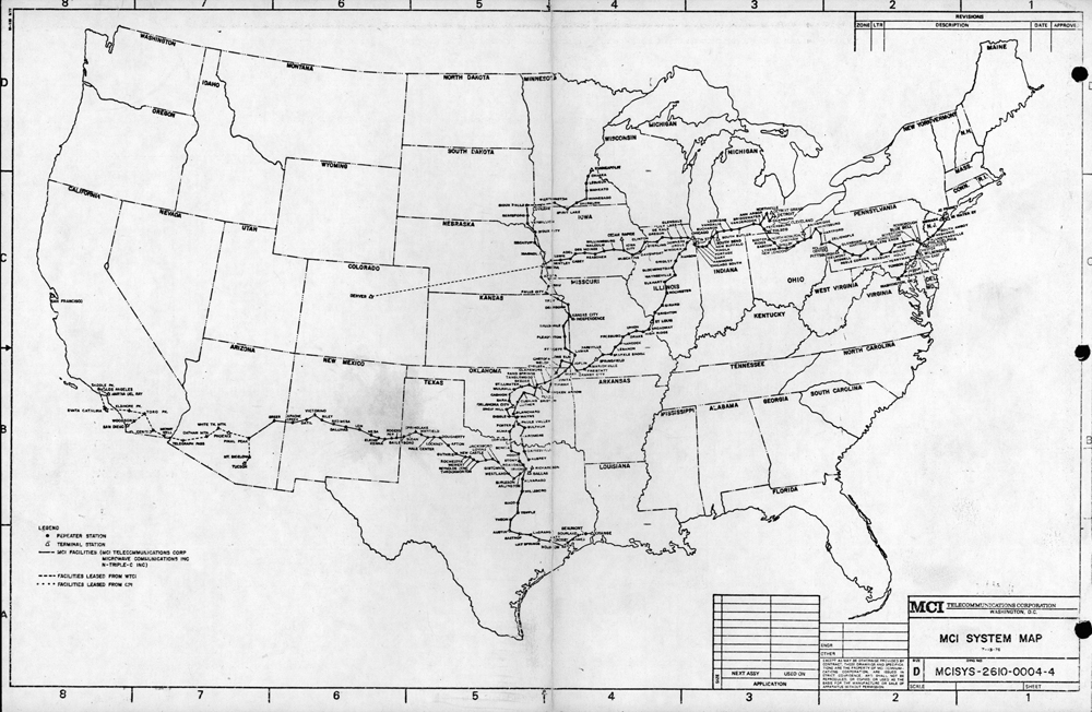 MCI System map of the U.S.