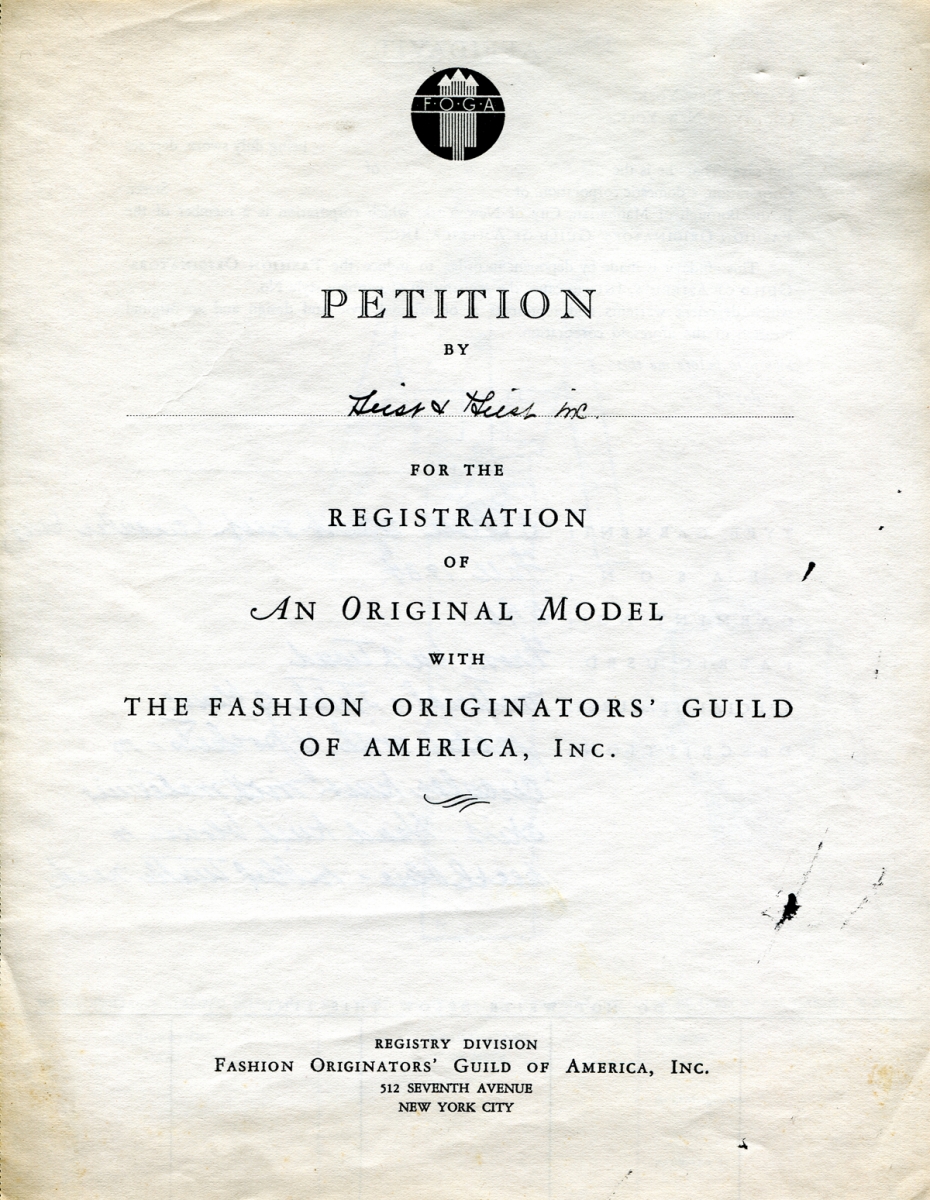 A petition filed by Geist & Geist to register an original design with the FOGA