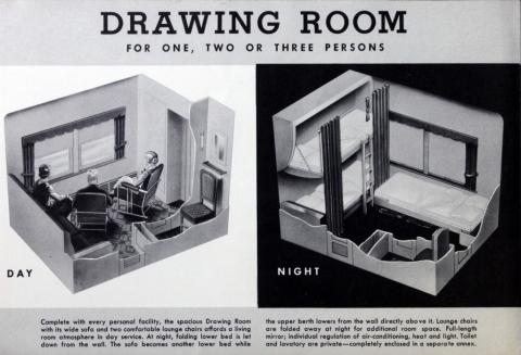 A brief review of a room accommodations in Pennsylvania Railroad's 142 light-weight sleeping cars placed in service during the years 1938-1940. (Pennsylvania Railroad Company, 1948)