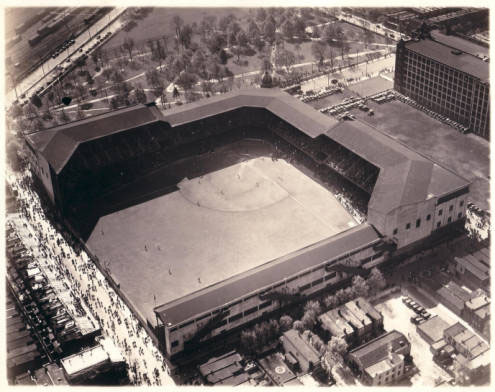 Shibe Park aerial view during the 1929 World Series