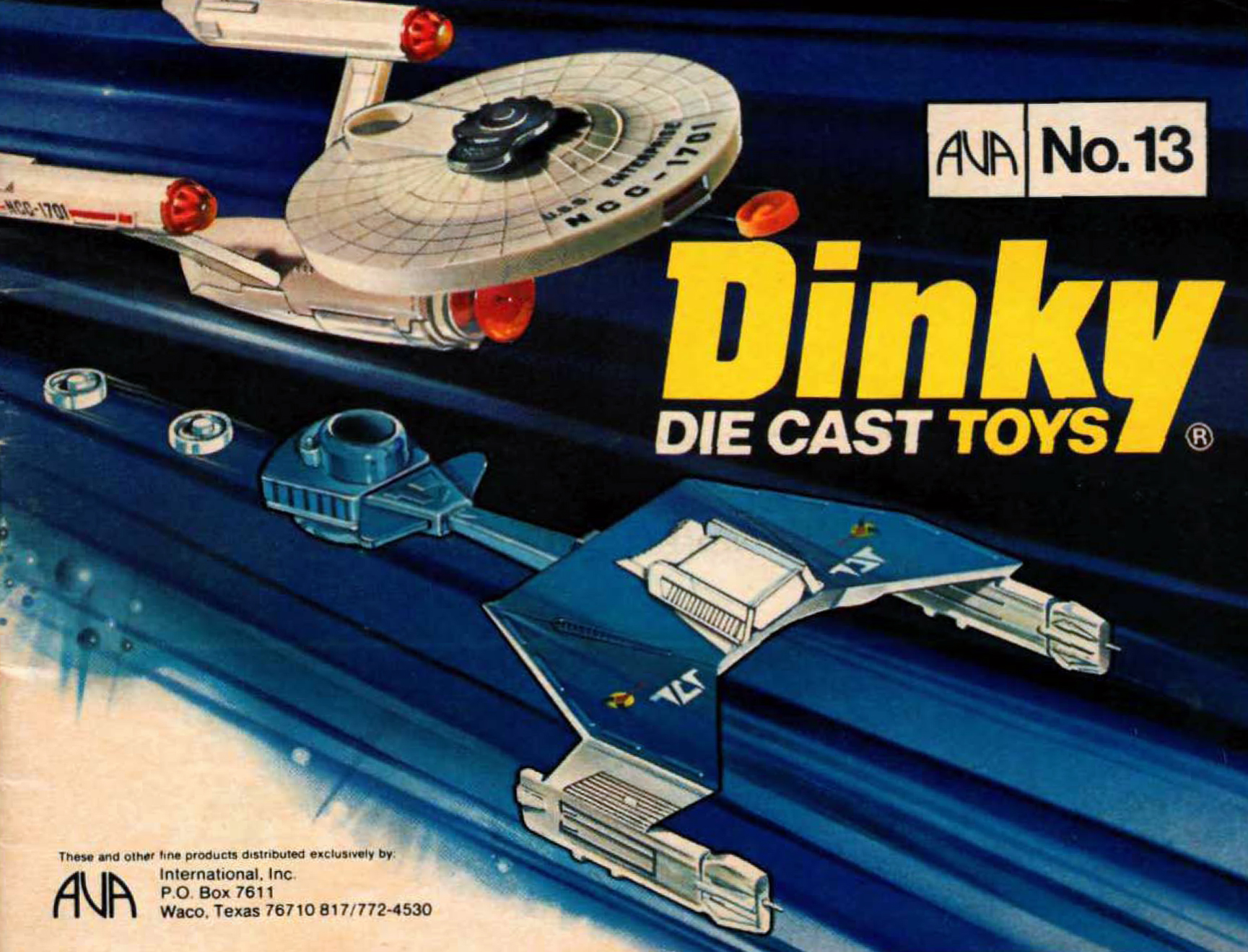 Cover of a catalog for Dinky Die Cast toys, showing Star Trek themed toys.