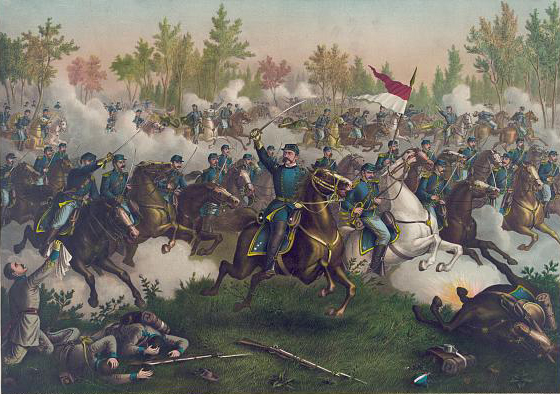 Painting of the battle of cedar creek