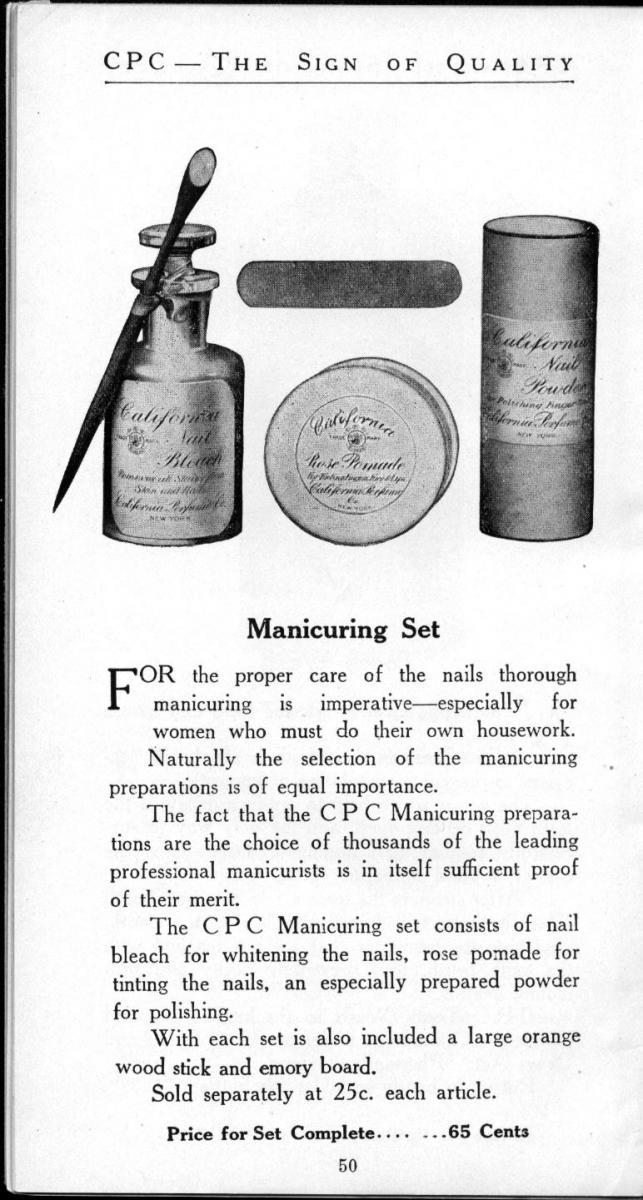 Manicure set ad, 1910