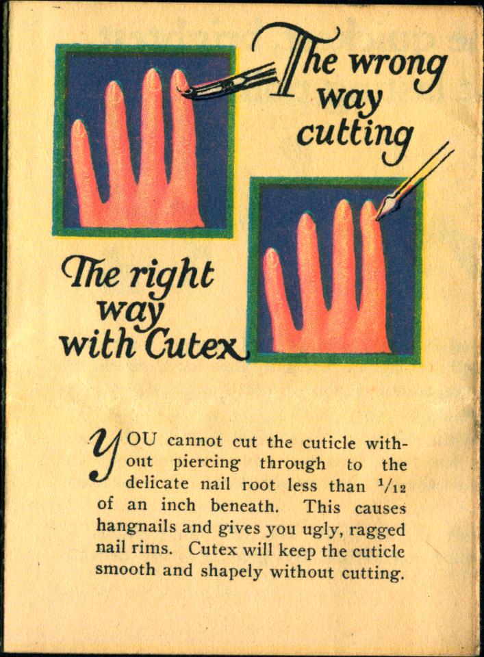 Cutex ad about cutting cuticles properly