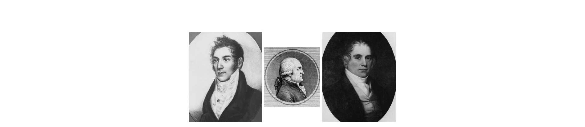 Composite of three du Pont family portraits, Eleuthère Iréné (1969_2_0961), Pierre Samuel (1969_2_1841), & Victor Marie (1969_2_3366)