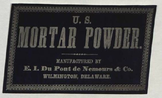 Gunpowder label, Civil War era