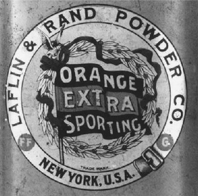 Laflin Rand gunpowder label for orange extra sporting powder