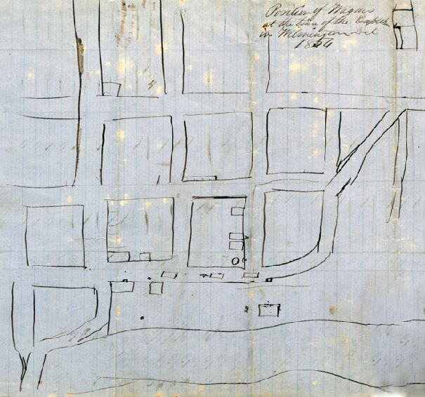 Handdrawn map of the powderyard