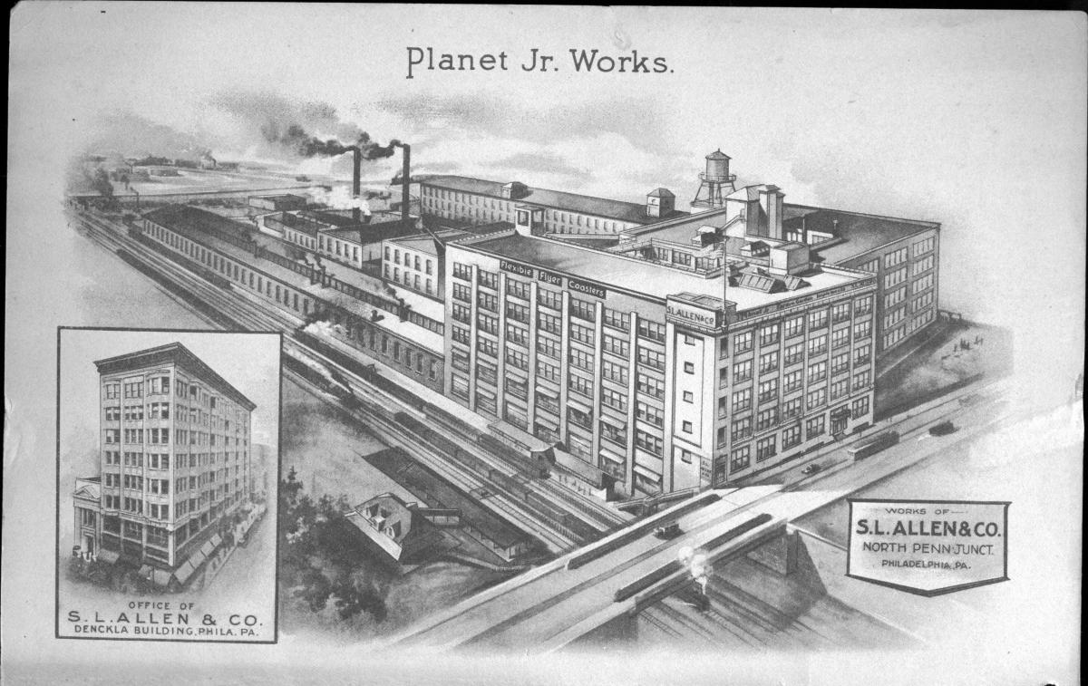 A drawing of the S.L. Allen factory