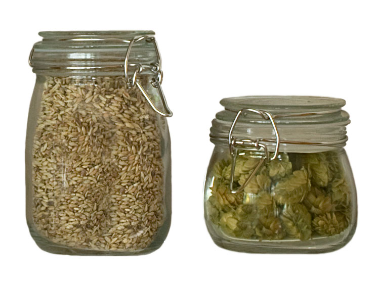 Hops in jars