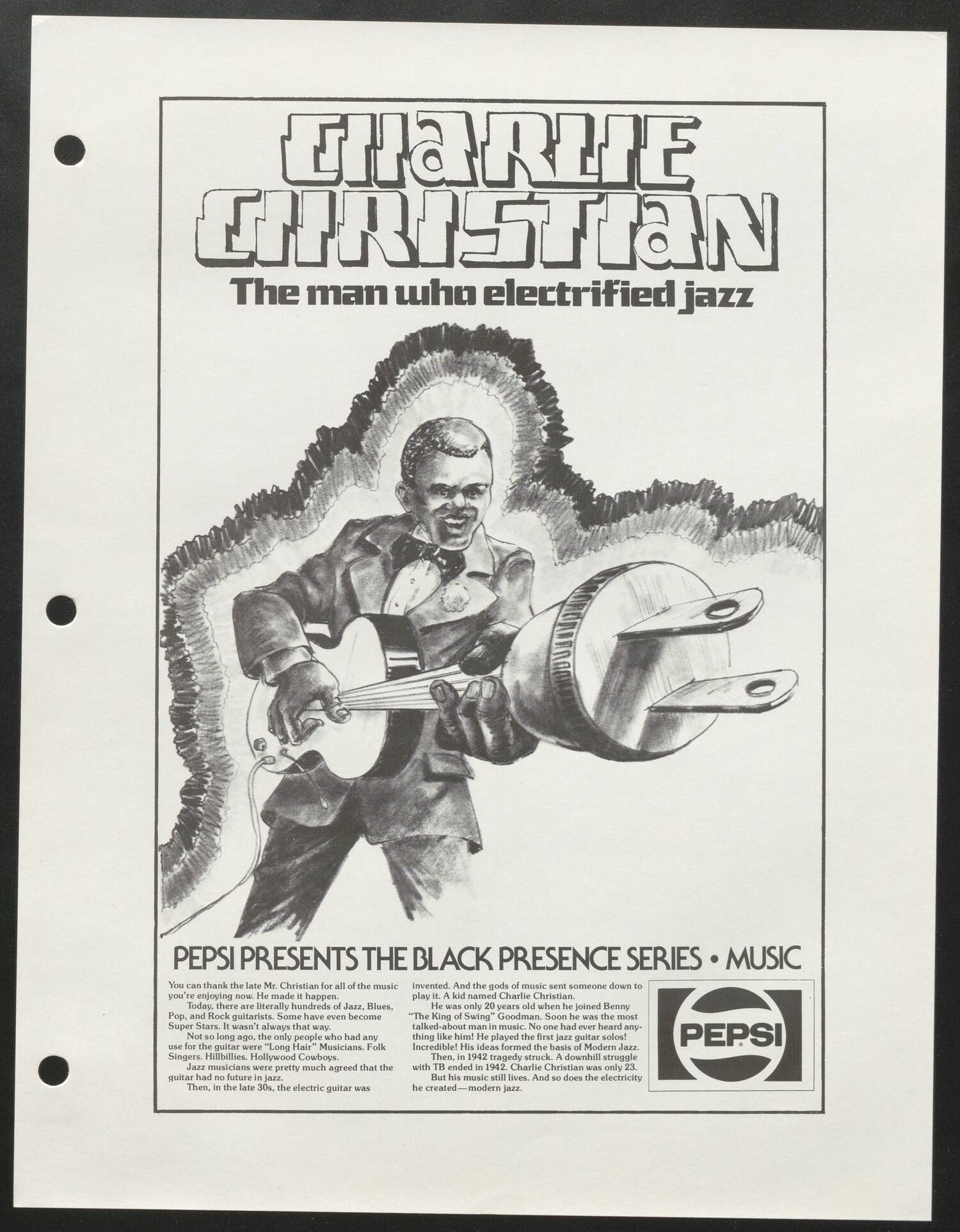 Charlie Christian in an Ad for Pepsi, 1977