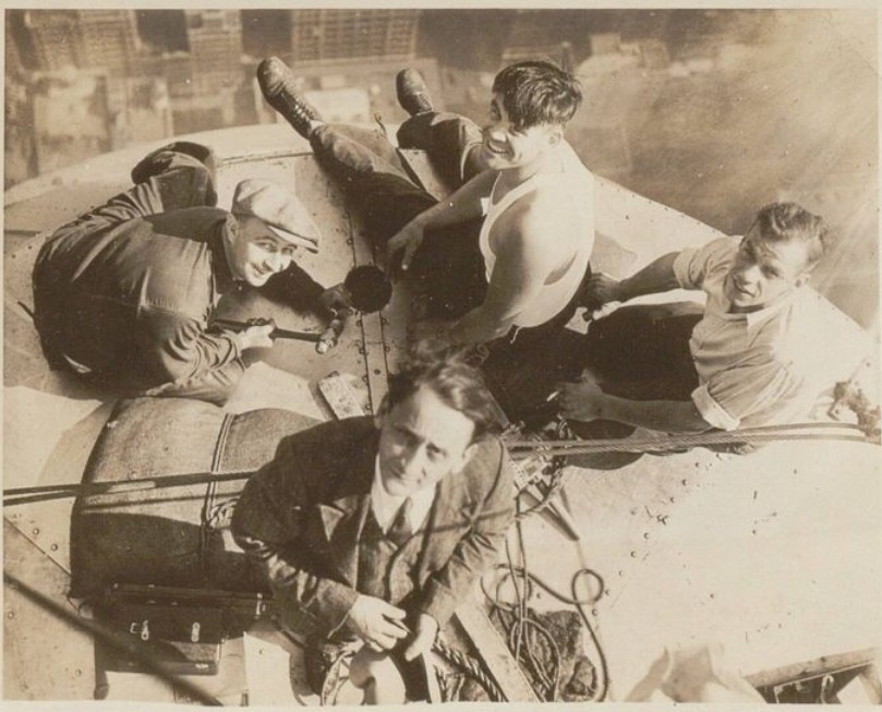 Workers atop the Empire State Building