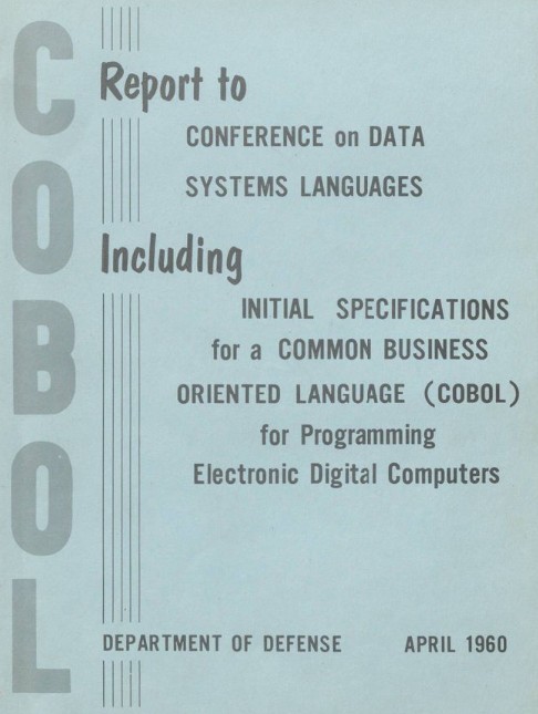 Title page for COBOL initial specifications, 1960