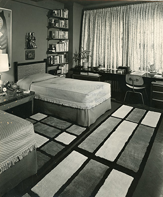 Bedroom showing the owl painting