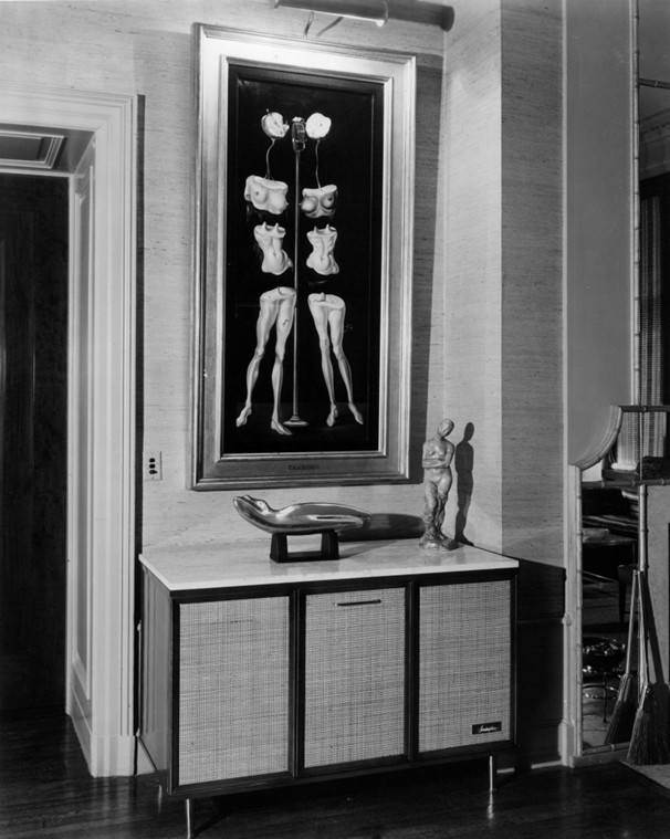 Radio perched appropriately above a Zenith Stratosphere console