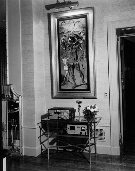 Radio perched appropriately above a Zenith Stratosphere console.