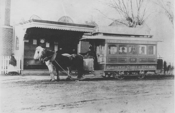 Horse-drawn car for Chester Street Railway.