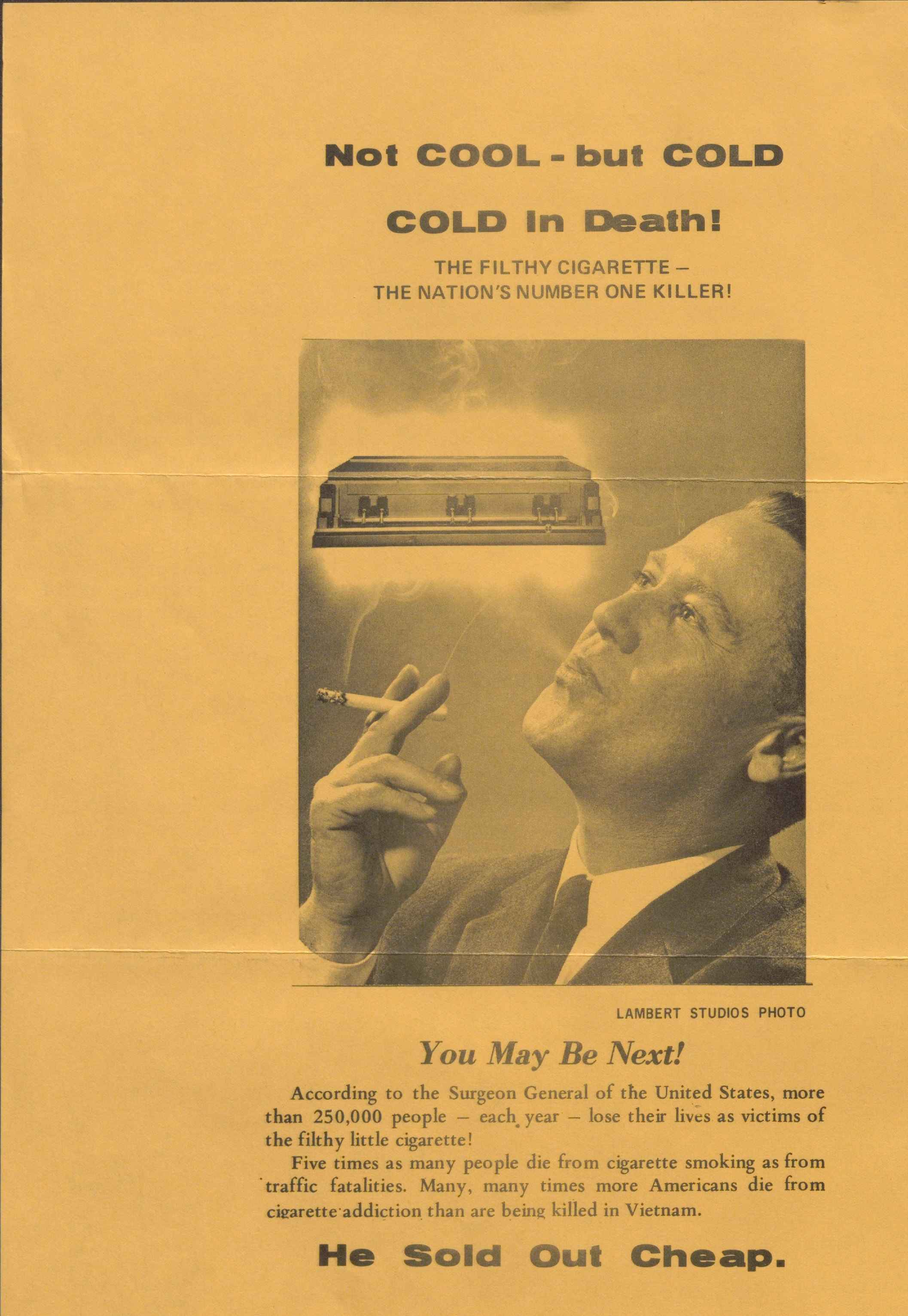 Page from a mass mailing letter about the dangers of smoking