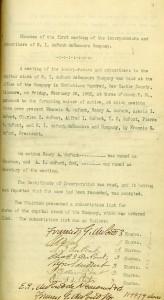Signatures of Francis G. du Pont, Henry Algernon du Pont, Alfred I. du Pont, Charles I. du Pont, Alexis I. du Pont, T. Coleman du Pont, Pierre S. du Pont, Francis I. du Pont, February 28, 1902.