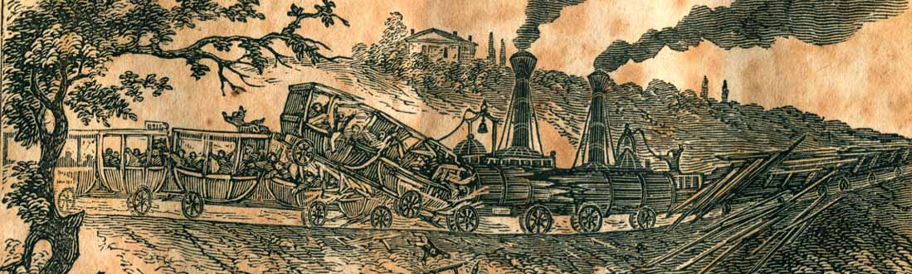 Illustration of a wagon accident