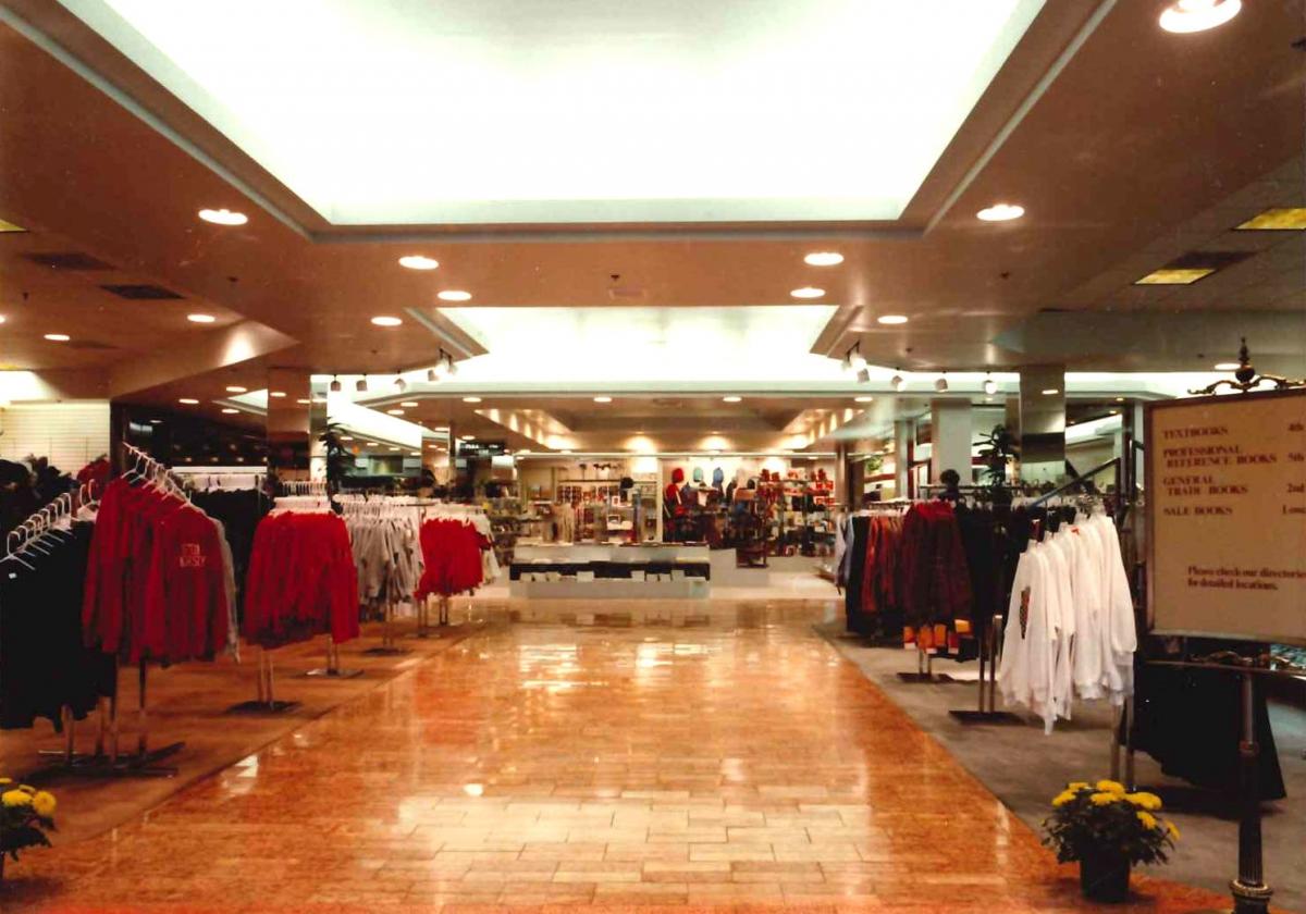The first floor of the bookstore from the main entrance.