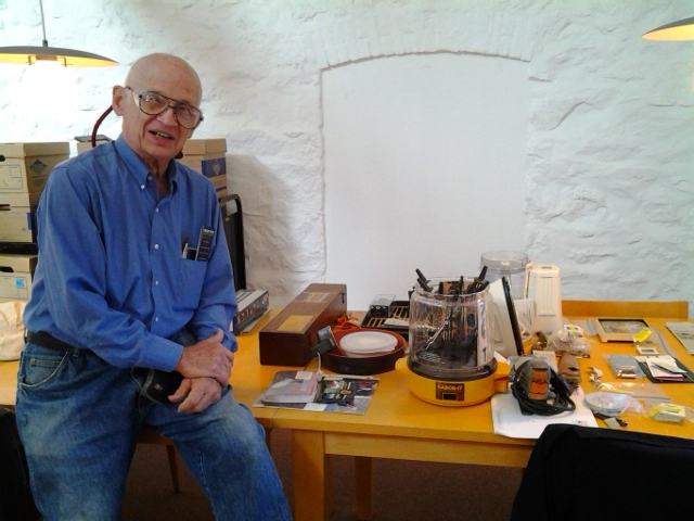 Marshall Johnson with some of the many products he designed.